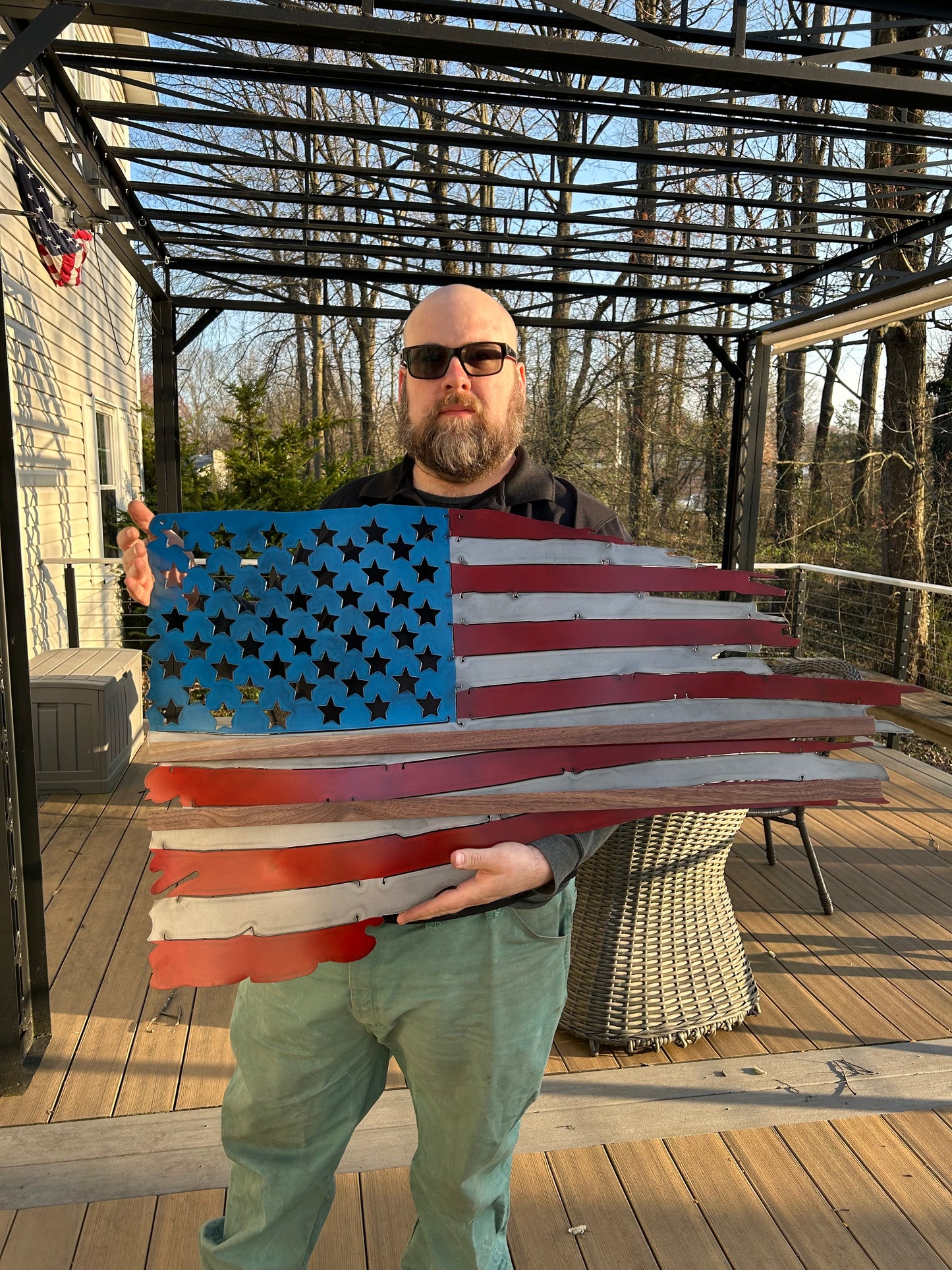 American Flag Challenge Coin Display